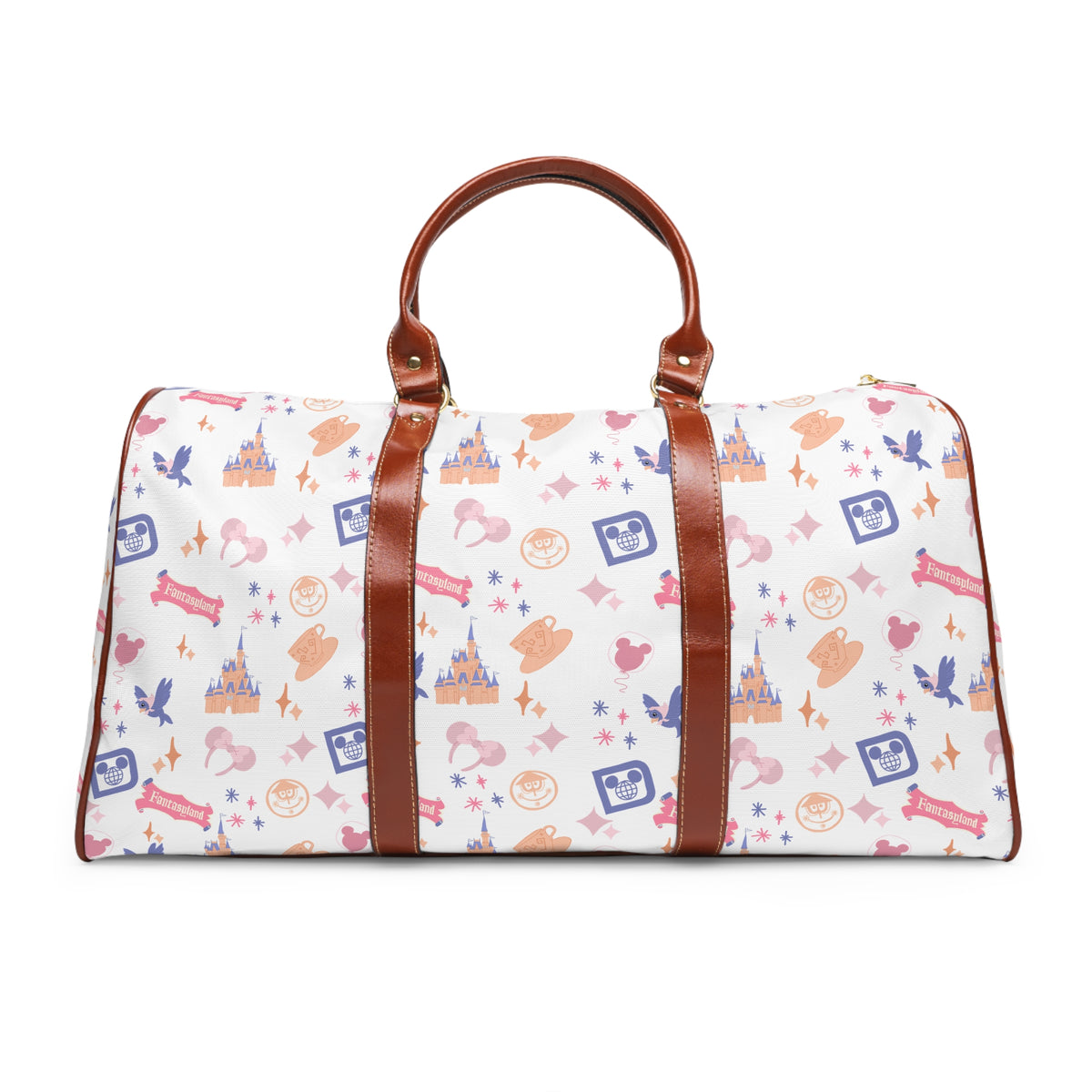 theme park fantasy land travel duffel bag, fantasy magic pattern travel weekend bag, waterproof canvas sparkle paperie house