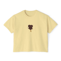 theme park mouse shaped ice cream bar women boxy shirt, sparkle paperie house