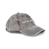 motivational destressed stylish baseball cap put in the work, sparkle paperie house