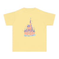 theme park fantasy land cindy castle t-shirt, fantasy magic pastel castle youth  t-shirt sparkle paperie house