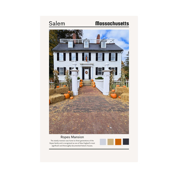 Salem The Ropes House Halloween New England Autumn Photography Wall Art 8x12