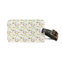 theme park flower and garden festival luggage tag, enchanted garden festival pattern luggage tag sparkle paperie house