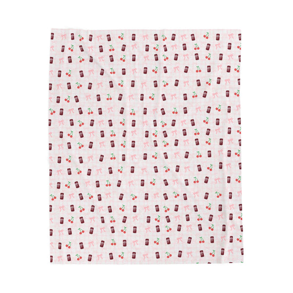 Cherry Fizz Coquette Velveteen Plush Blanket