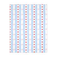 patriotic preppy blanket with red stars, blue stripes, and red bows. Two sided blanket 40x30 with red gingham, sparkle paperie house