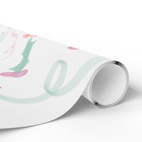 Whimsical Pastel Christmas Holly Pattern Wrapping Papers