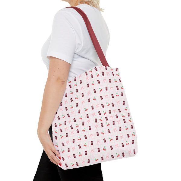 Cherry Fizz Coquette Tote Bag
