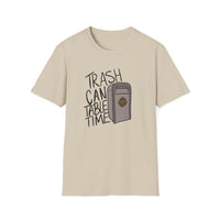 theme park trash can table time festival t-shirt, sparkle paperie house theme park shirt