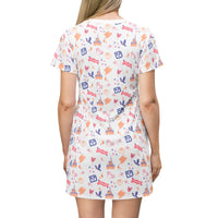 theme park fantasy land pattern t-shirt dress, fantasy magic pattern t-shirt dress sparkle paperie house 