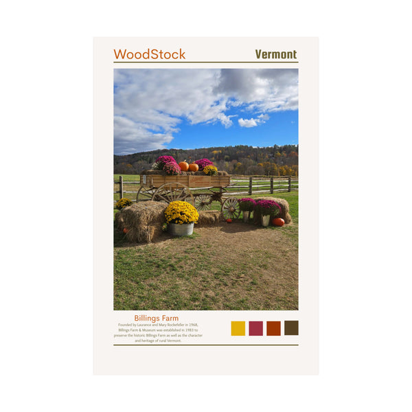 Billings Farm Woodstock Vermont Poster  Autumn Farm Photography Wall Art 8x12
