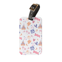 theme park fantasy land pattern luggage tag, fantasy magic pattern acrylic luggage tag sparkle paperie house