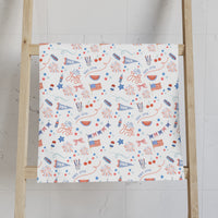 patriotic pattern kitchen towel, summer hand towel