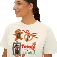 theme park so totally tinsel christmas women's boxy shirt