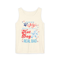 4th of july tank top features you look like the 4th of july graphic with hot dog, sparkle paperie house