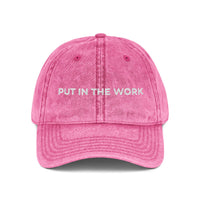 motivational destressed stylish baseball cap put in the work, sparkle paperie house