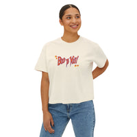Boo too you Halloween Women Boxy Shirt with candy corn details, halloween boxy shirt sparkle paperie house 