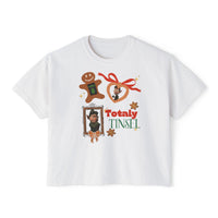 theme park so totally tinsel christmas women's boxy shirt
