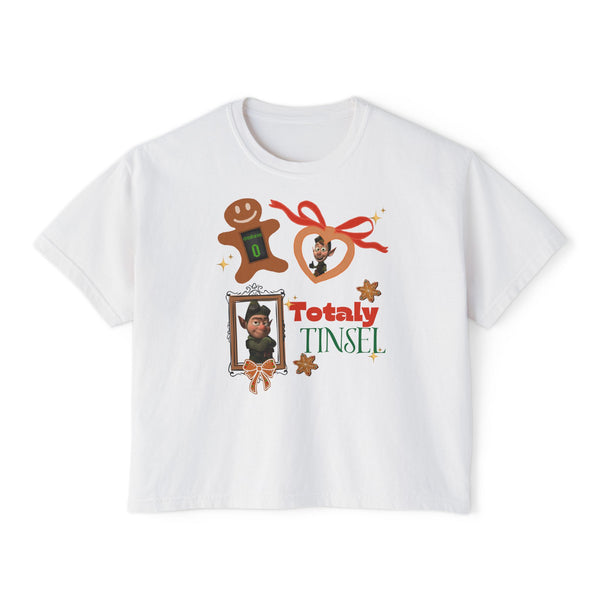 Theme Park Christmas Totally Tinsel Women's Boxy Tee
