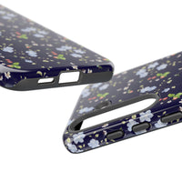 blue and white floral pattern phone case, spring strawberry pattern tough phone case sparkle paperie house