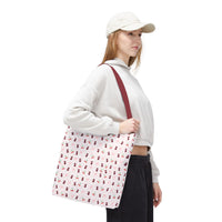 cherry fizz coquette pattern tote bag, pepper soda cherry pattern tote bag sparkle paperie house