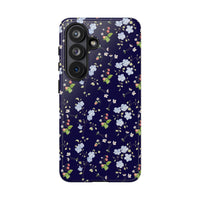 blue and white floral pattern phone case, spring strawberry pattern tough phone case sparkle paperie house