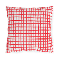 Patriotic red gingham pillow with white background, double sided printing, 16x16 outdoor pillow, sparkle paperie house