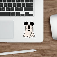 Mouse shaped ghost, halloween theme park vinyl die cut sticker, sparkle paperie house