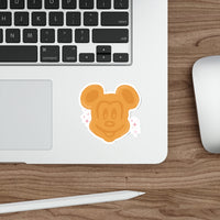 theme park mouse waffle graphic with pink stars die cut vinyl sticker