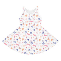 theme park fantasy land pattern girls sundress, fantasy magic pattern girls sundress sparkle paperie house