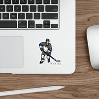 hockey romance sticker with quote puck me, sparkle paperie house sport romance sticker