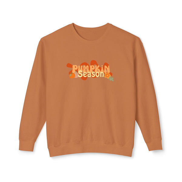 Groovy Pumpkin Season Unisex Lightweight Crewneck Sweatshirt