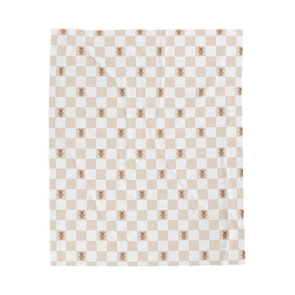 Cozy Cookie Checker Velveteen Plush Blanket 50x60