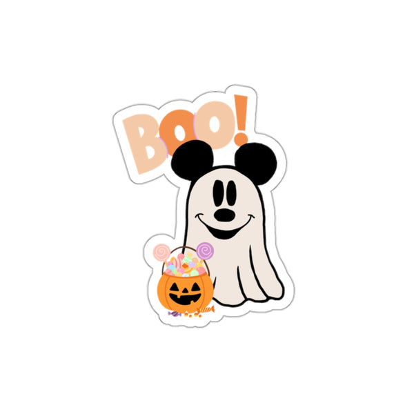 Boo Mouse Shaped Ghost Halloween Die-Cut Stickers