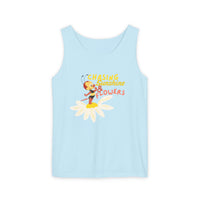 theme park flower and garden festival tank top, spike bee with chasing sunshine and flowers, sparkle paperie house