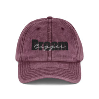 Motivational Black Dream Bigger Embroidery Vintage Cap