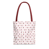cherry fizz coquette pattern tote bag, pepper soda cherry pattern tote bag sparkle paperie house