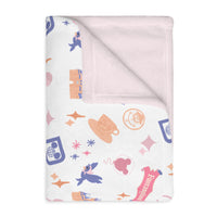 theme park fantasy land pattern blanket, fantasy magic 40x80 velveteen blanket double-sided printed sparkle paperie house