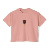 theme park mouse shaped ice cream bar women boxy shirt, sparkle paperie house