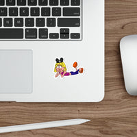 cartoon lizzie wearing mouse ears sticker, sparkle paperie house theme park sticker