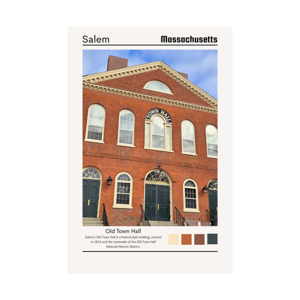 Salem The Town Hall Autumn New England Photography Wall Art 8x12