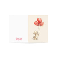 Dog Holding Heart Balloons Valentine's Day Card Set of 1