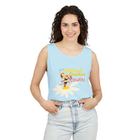 theme park flower and garden festival tank top, spike bee with chasing sunshine and flowers, sparkle paperie house