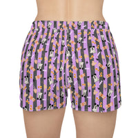 Boo Too You Halloween Pattern Women Casual Shorts, sparkle paperie house