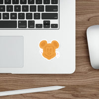 theme park mouse waffle graphic with pink stars die cut vinyl sticker
