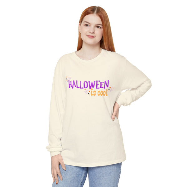 Halloween Is Cool Unisex Garment-dyed Long Sleeve T-Shirt