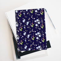navy floral pattern journal, spring pattern daily journal sparkle paperie house