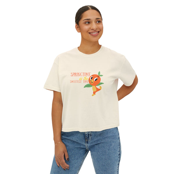 Enchanted Garden Festival Orange Birdie Women's Boxy Tee