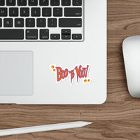 Boo too you halloween with candy corn vinyl die cut sticker, sparkle paperie house