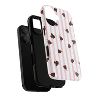 theme park mouse shaped ice cream with pink stripe tough phone case, sparkle paperie house
