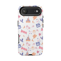 theme park fantasy land pattern phone case, fantasy magic duel layer tough phone case sparkle paperie house