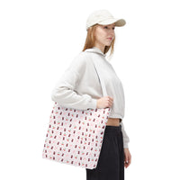 cherry fizz coquette pattern tote bag, pepper soda cherry pattern tote bag sparkle paperie house